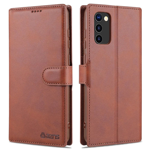AZNS Wallet Leather Case for Samsung Galaxy A02s (164.2mm) Cover - Brown - 1