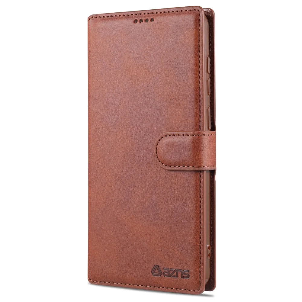 AZNS Wallet Leather Case for Samsung Galaxy A02s (164.2mm) Cover - Brown - 2