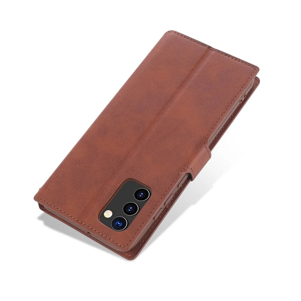AZNS Wallet Leather Case for Samsung Galaxy A02s (164.2mm) Cover - Brown - 5