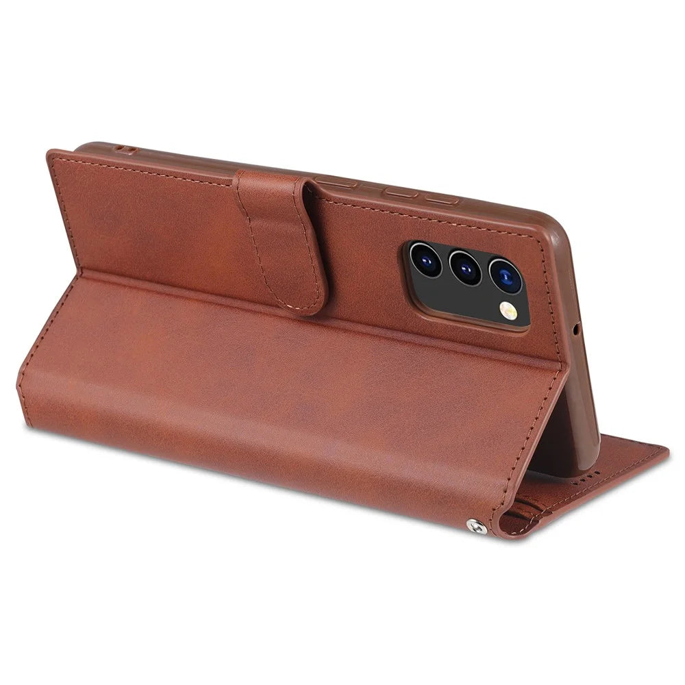 AZNS Wallet Leather Case for Samsung Galaxy A02s (164.2mm) Cover - Brown - 7
