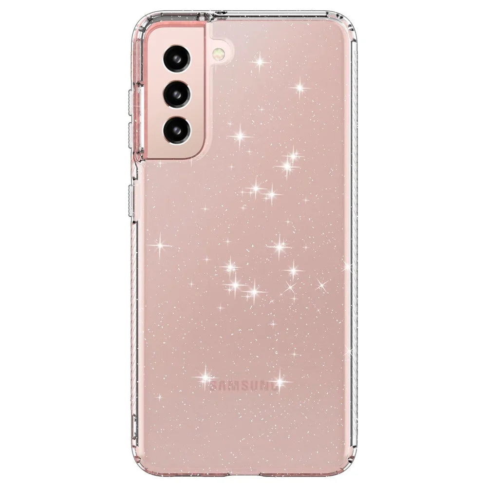 For Samsung Galaxy S21 4G/5G GW18 Clear Color Flash Powder TPU Case Cover - Transparent - 3