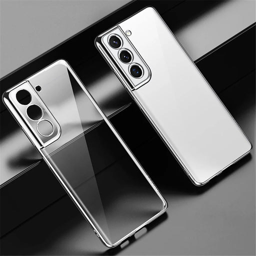 SULADA Transparent Shell Electroplating PC Case for Samsung Galaxy S21+ 5G - Silver - 1
