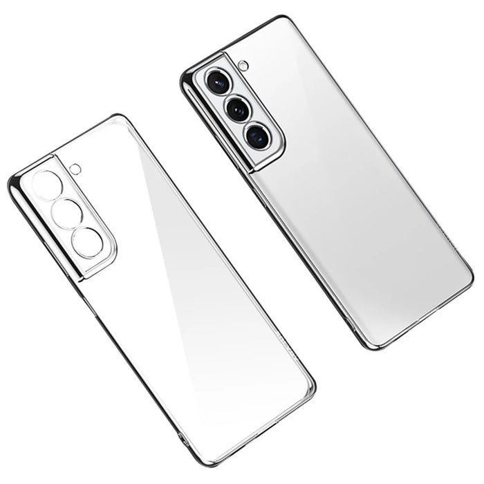 SULADA Transparent Shell Electroplating PC Case for Samsung Galaxy S21+ 5G - Silver - 2
