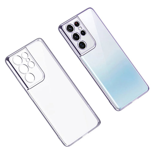 SULADA Transparent Electroplating PC Case for Samsung Galaxy S21 Ultra 5G Cover - Purple - 2