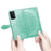 Embossed Mandala Flower Leather Case with Wallet Stand for Samsung Galaxy A52 4G/5G / A52s 5G - Green - 5