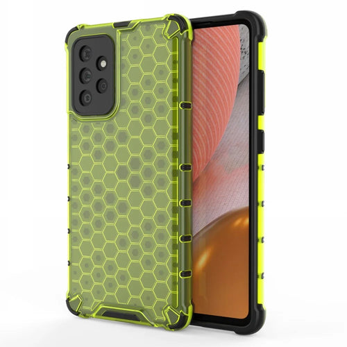 Honeycomb Design Phone Shell for Samsung Galaxy A72 4G/5G Shock-proof TPU + PC Hybrid Case - Green - 1