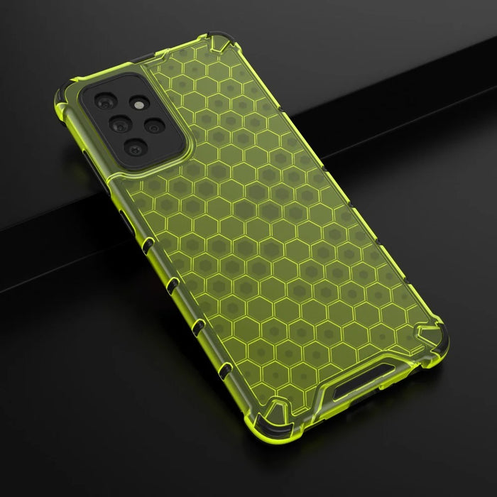 Honeycomb Design Phone Shell for Samsung Galaxy A72 4G/5G Shock-proof TPU + PC Hybrid Case - Green - 3