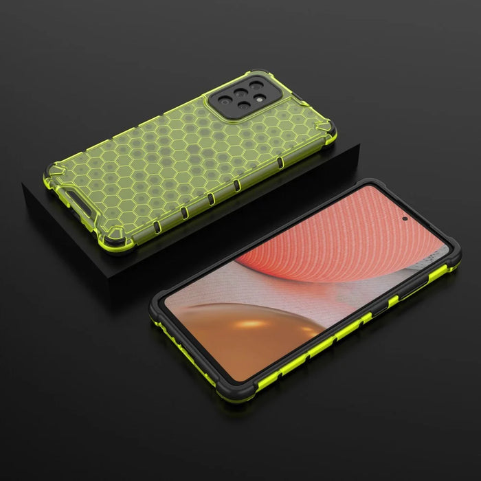 Honeycomb Design Phone Shell for Samsung Galaxy A72 4G/5G Shock-proof TPU + PC Hybrid Case - Green - 4