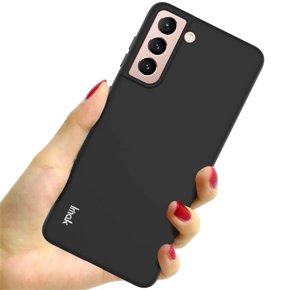 IMAK UC-2 Series for Samsung Galaxy S21 4G/5G Shock-Absorbed Colorful Soft TPU Cover Case - Black - 3