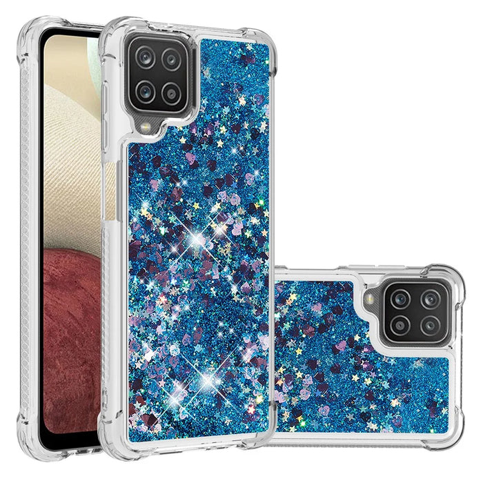 Funny Glitter Sequins Quicksand Design TPU Protective Cover Shell for Samsung Galaxy A12/M12 - Blue - 1