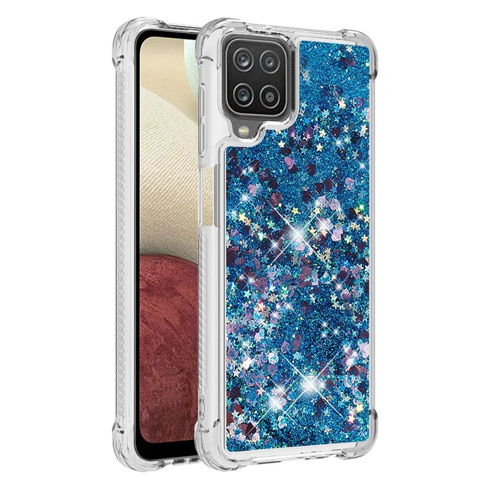 Funny Glitter Sequins Quicksand Design TPU Protective Cover Shell for Samsung Galaxy A12/M12 - Blue - 3