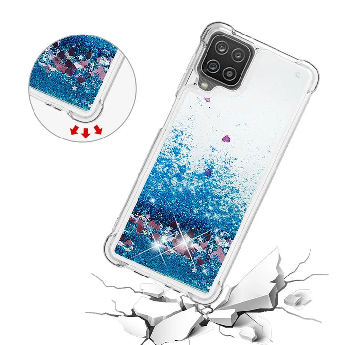 Funny Glitter Sequins Quicksand Design TPU Protective Cover Shell for Samsung Galaxy A12/M12 - Blue - 5