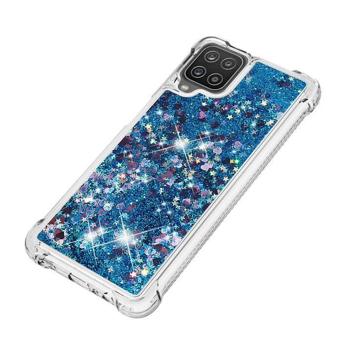 Funny Glitter Sequins Quicksand Design TPU Protective Cover Shell for Samsung Galaxy A12/M12 - Blue - 6