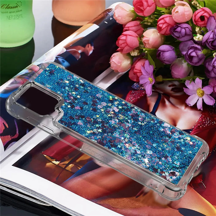 Funny Glitter Sequins Quicksand Design TPU Protective Cover Shell for Samsung Galaxy A12/M12 - Blue - 7
