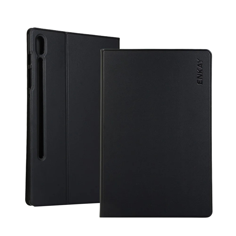 ENKAY PU Leather TPU Back Stand Smart Case for Samsung Galaxy Tab S7 11.0 T870 / T875 / S8 - Black - 1