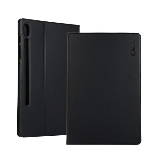 ENKAY PU Leather TPU Back Stand Smart Case for Samsung Galaxy Tab S7 11.0 T870 / T875 / S8 - Black - 1