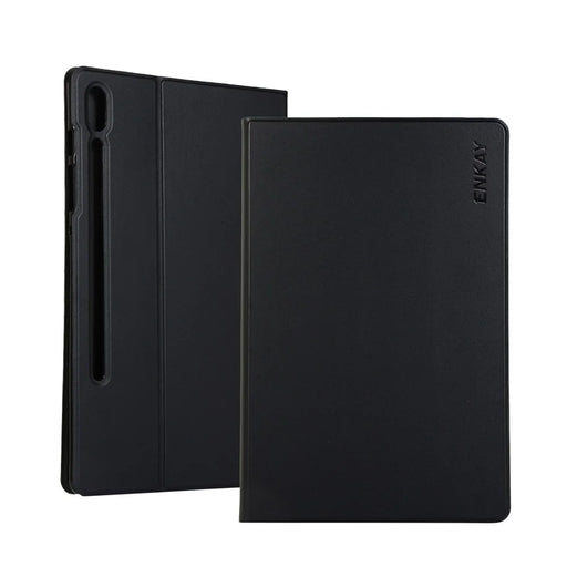 ENKAY PU Leather TPU Back Stand Smart Case for Samsung Galaxy Tab S7 11.0 T870 / T875 / S8 - Black - 1