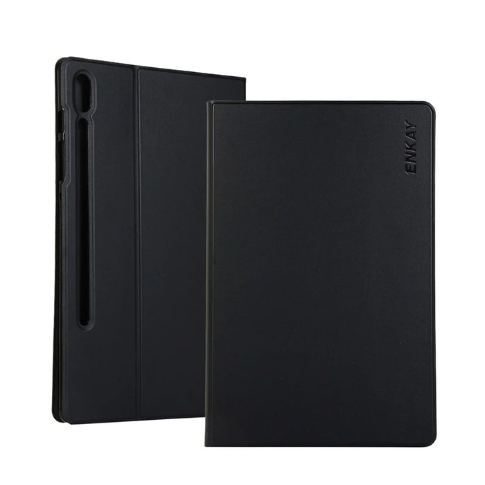 ENKAY PU Leather TPU Back Stand Smart Case for Samsung Galaxy Tab S7 11.0 T870 / T875 / S8 - Black - 1