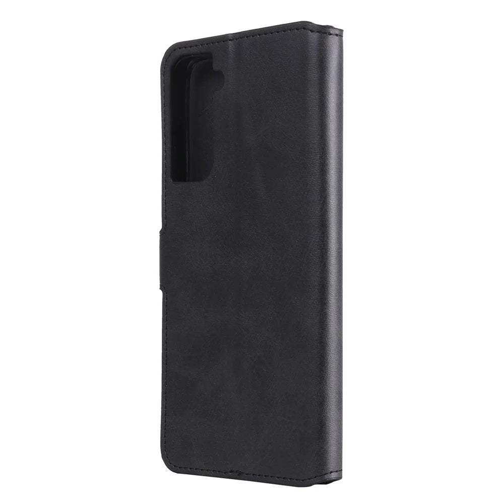 Wallet Stand Flip Leather Phone Case for Samsung Galaxy S21+ 5G - Black - 2
