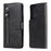 Zipper Pocket Leather Wallet Stand Case for Samsung Galaxy S21 Ultra 5G - Black - 2