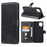 Classic Wallet Stand Flip Leather Phone Case for Samsung Galaxy A12 - Black - 1