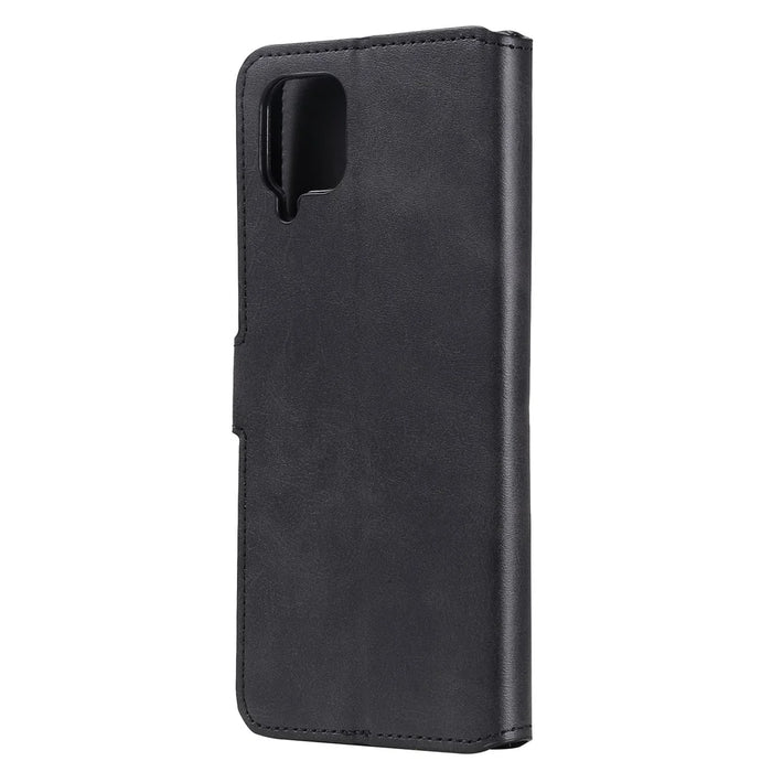 Classic Wallet Stand Flip Leather Phone Case for Samsung Galaxy A12 - Black - 3