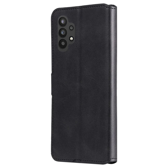 Classic Textured Wallet Stand Flip Leather Phone Case for Samsung Galaxy A32 5G/M32 5G - Black - 3