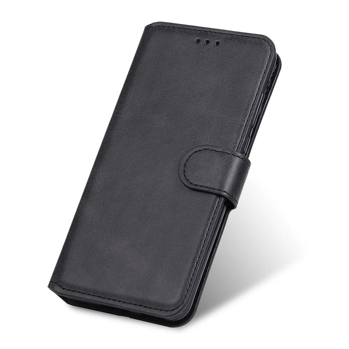 Classic Textured Wallet Stand Flip Leather Phone Case for Samsung Galaxy A32 5G/M32 5G - Black - 7