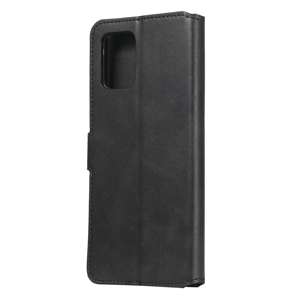 Classic Wallet Stand Leather Phone Cover Case for Samsung Galaxy A42 5G - Black - 3