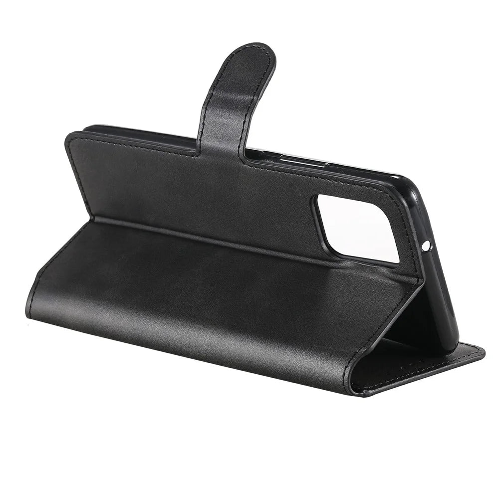Classic Wallet Stand Leather Phone Cover Case for Samsung Galaxy A42 5G - Black - 5