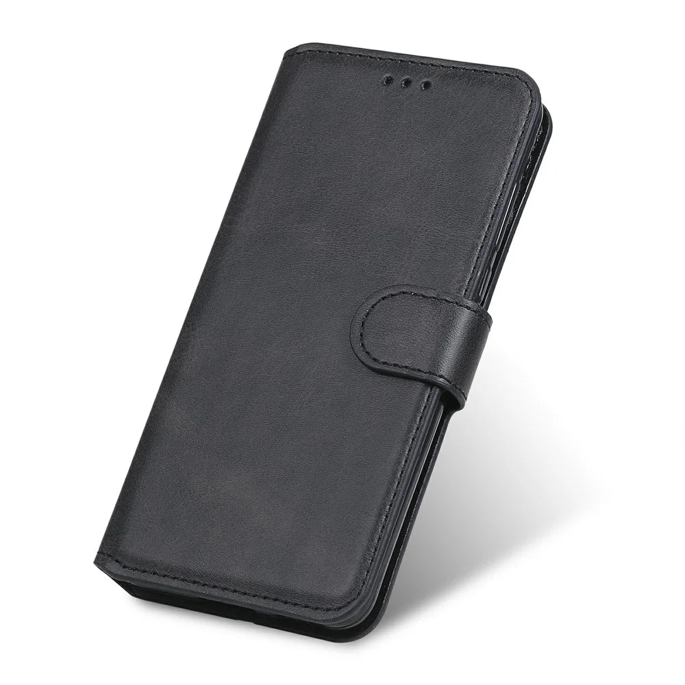 Classic Wallet Stand Leather Phone Cover Case for Samsung Galaxy A42 5G - Black - 7