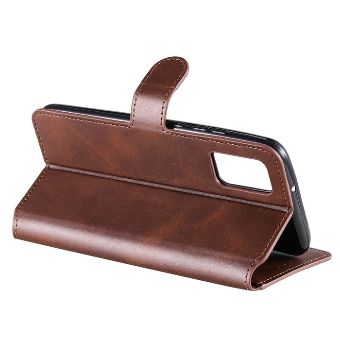 Classic Wallet Stand Flip Leather Phone Case for Samsung Galaxy A02s (164.2mm) - Brown - 5