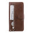 Zipper Pocket Leather Wallet Stand Case for Samsung Galaxy A02s (164.2mm) - Brown - 3