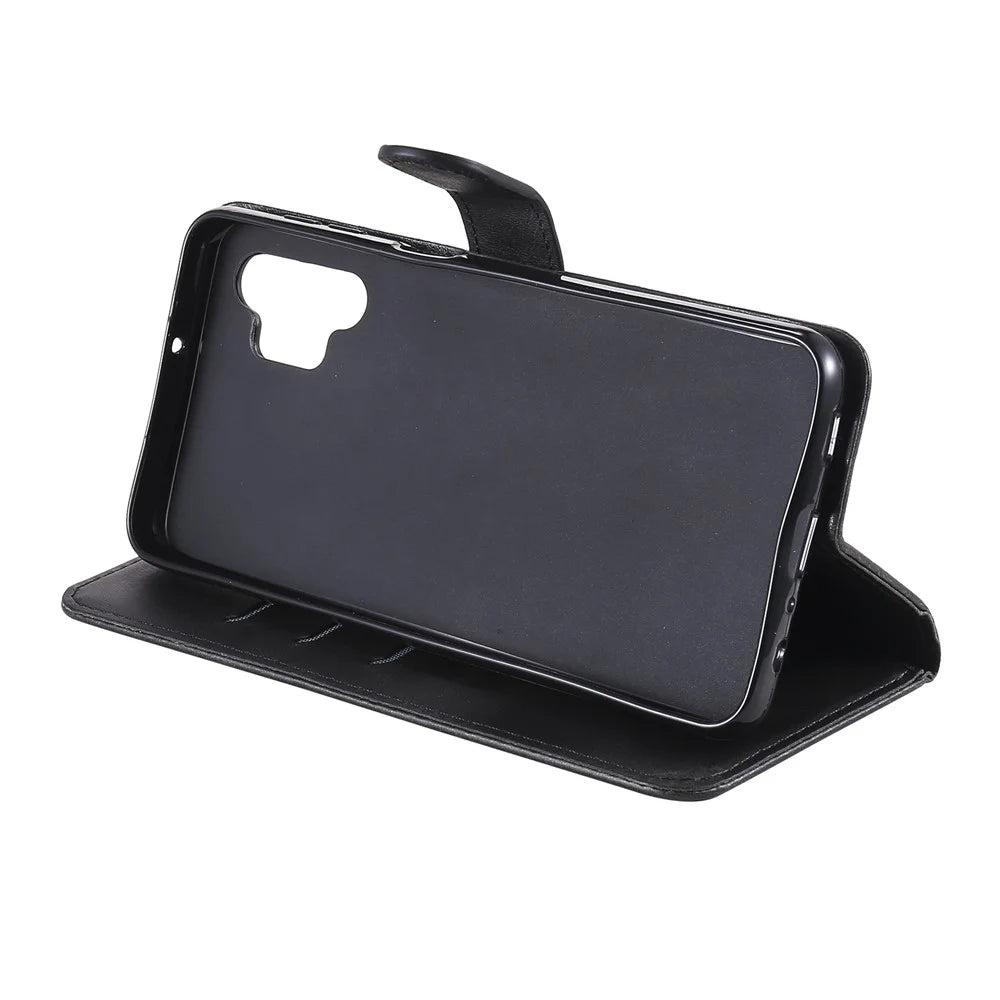 Zipper Pocket Wallet Leather Stand Case for Samsung Galaxy A32 5G/M32 5G Cover - Black - 7