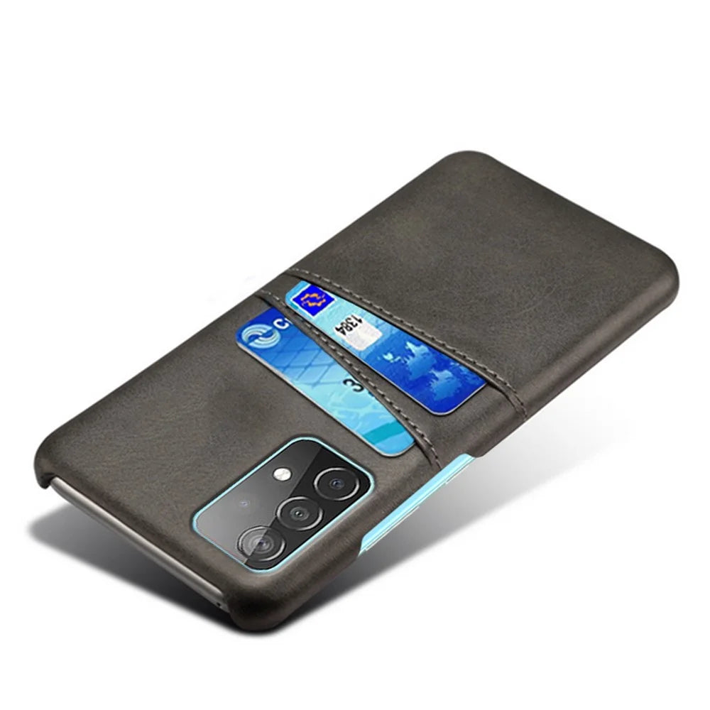 Case for Samsung Galaxy A52 4G / 5G / A52s 5G, Card Slots Design PU Leather PC Inner Shock-Absorbing Cover - Black - 3