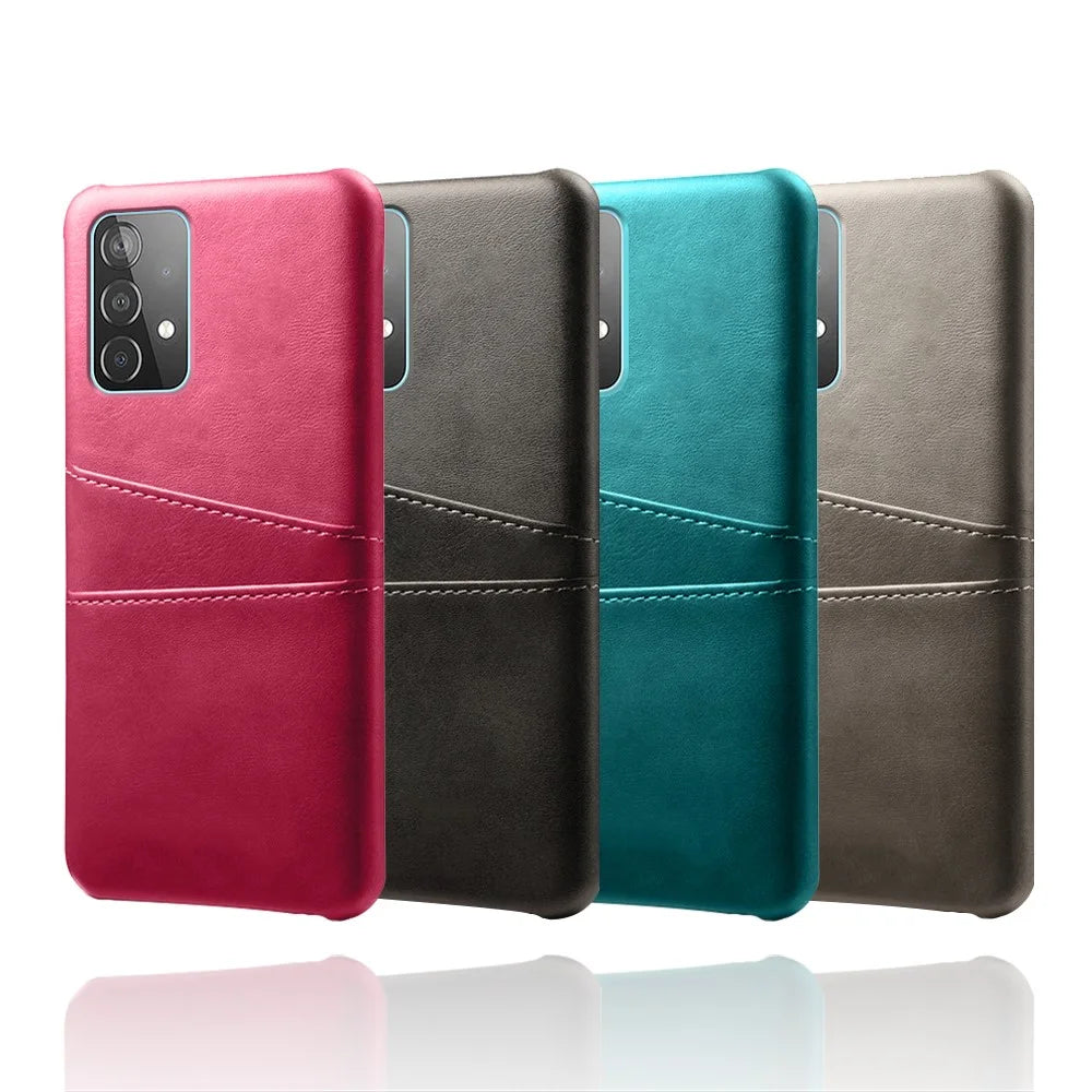 Case for Samsung Galaxy A52 4G / 5G / A52s 5G, Card Slots Design PU Leather PC Inner Shock-Absorbing Cover - Black - 5