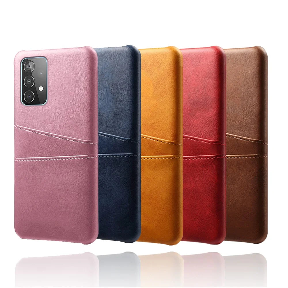 Case for Samsung Galaxy A52 4G / 5G / A52s 5G, Card Slots Design PU Leather PC Inner Shock-Absorbing Cover - Black - 6