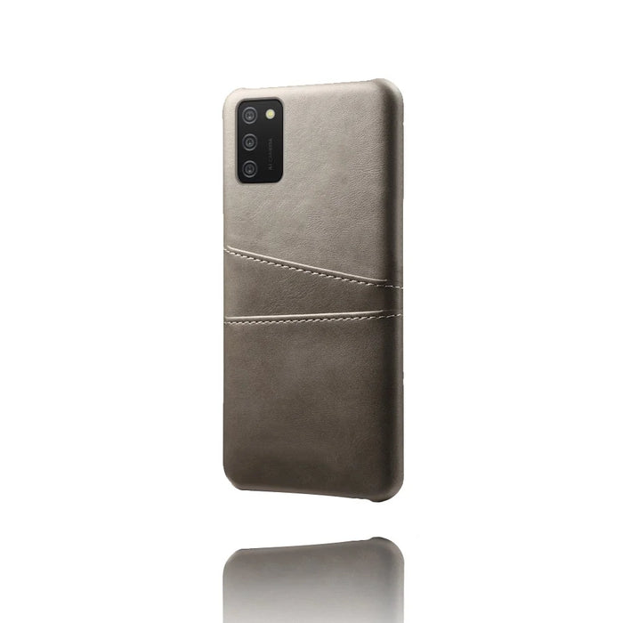 PC + PU Leather Coated Case with Dual-Card Slots for Samsung Galaxy A02s (164.2mm) - Grey - 3