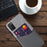 Card Holder Cloth + PU Leather Coated PC Back Cover for Samsung Galaxy A02s (164.2mm) - Grey - 4