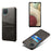 PC + PU Leather Coated Case with 2 Card Slots for Samsung Galaxy A12 - Black - 1