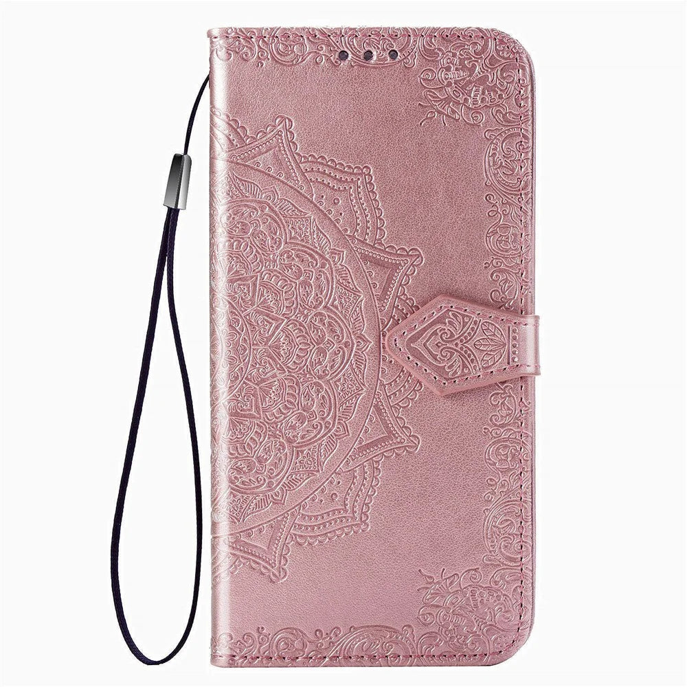 Embossed Mandala Flower PU Leather Case Wallet for Samsung Galaxy A51 5G SM-A516 - Rose Gold - 2