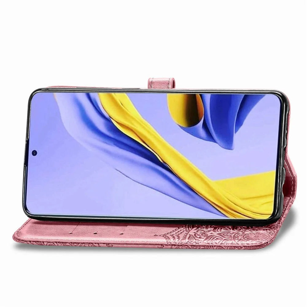 Embossed Mandala Flower PU Leather Case Wallet for Samsung Galaxy A51 5G SM-A516 - Rose Gold - 7