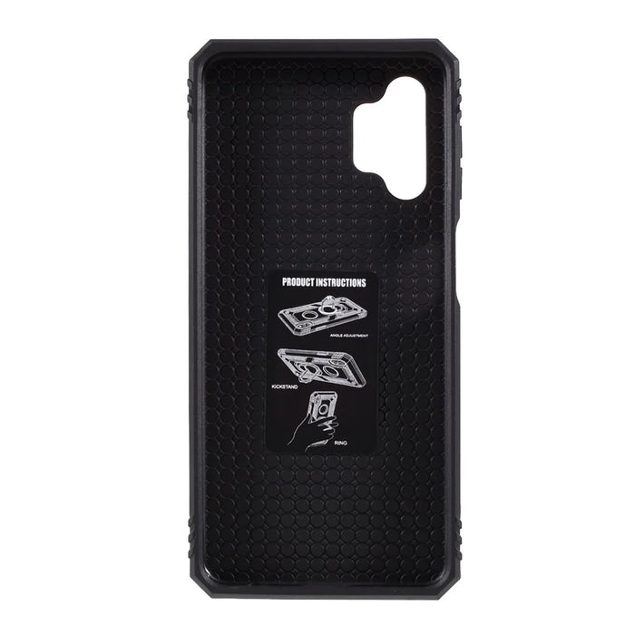 PC + TPU Combo Design Anti-drop Hybrid Phone Shell with Ring Kickstand for Samsung Galaxy A32 5G/M32 5G - Red - 3