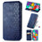 For Samsung Galaxy A71 SM-A715 PU Leather Case Rhombus Imprint Wallet Stand Phone Cover - Blue - 1