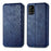 For Samsung Galaxy A71 SM-A715 PU Leather Case Rhombus Imprint Wallet Stand Phone Cover - Blue - 2