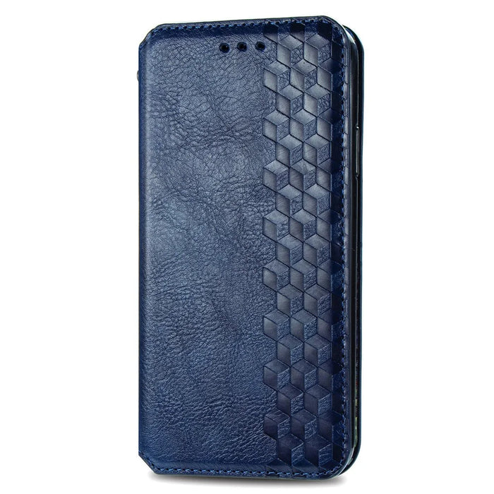 For Samsung Galaxy A71 SM-A715 PU Leather Case Rhombus Imprint Wallet Stand Phone Cover - Blue - 4
