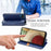 For Samsung Galaxy A12 PU Leather Case Rhombus Imprint Wallet Stand Phone Cover - Blue - 6