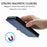 For Samsung Galaxy A12 PU Leather Case Rhombus Imprint Wallet Stand Phone Cover - Blue - 7