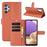 Litchi Texture Wallet Leather Protector Phone Stand Cover for Samsung Galaxy A32 5G / M32 5G - Brown - 1