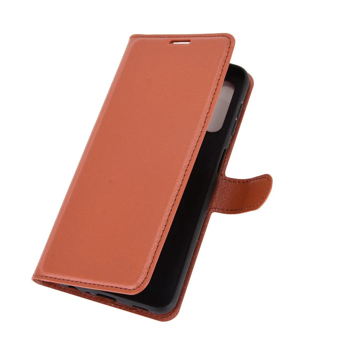 Litchi Texture Wallet Leather Protector Phone Stand Cover for Samsung Galaxy A32 5G / M32 5G - Brown - 6